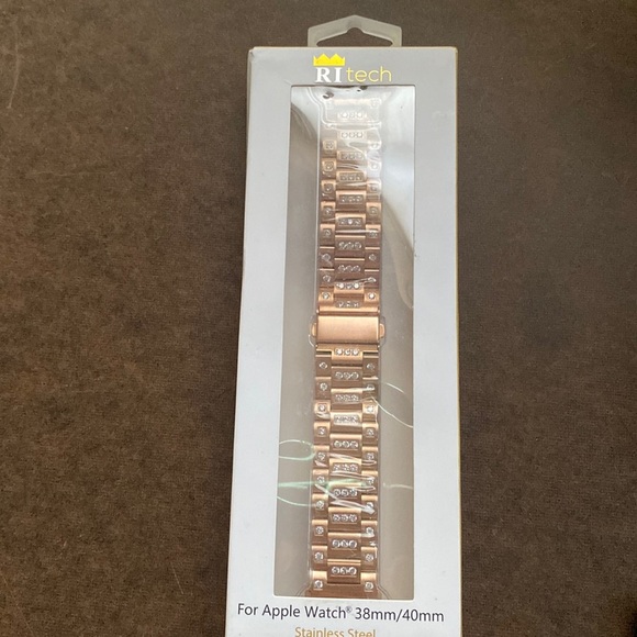 RITech Rose Gold Bling For Apple Watch 38mm / 40mm Stainless steel Strap - Picture 1 of 2